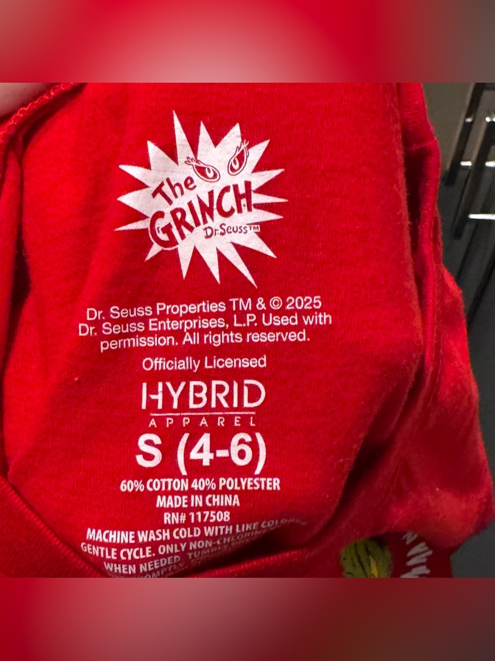 Red The Grinch Graphic Short Sleeve Tee - Classic Holiday Print - Picture 2 of 2